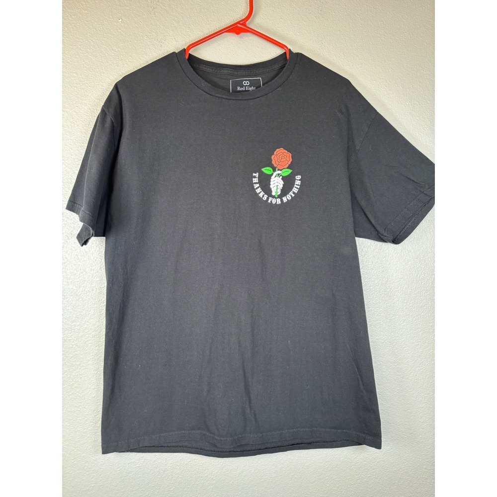 Red Eight Mens Thanks For Nothing Skeleton Rose Graphic‎ T-Shirt Black Large